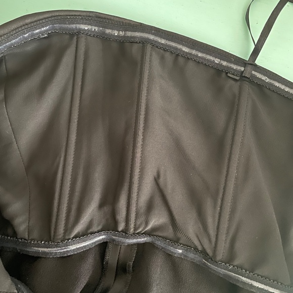 BCBGMaxAzria Aurelia Black Satin Mini Dress 4 - Picture 10 of 14